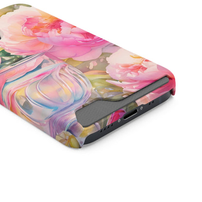 Phone Case With Card Holder "Peony Garden Elixir"