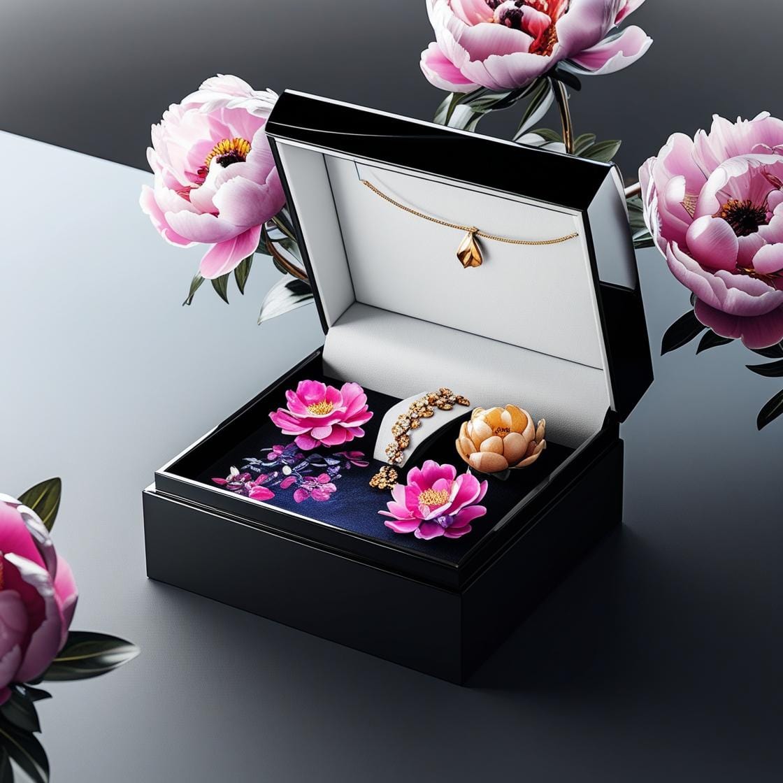 Jewelry Box "Galactic Peony Dream"