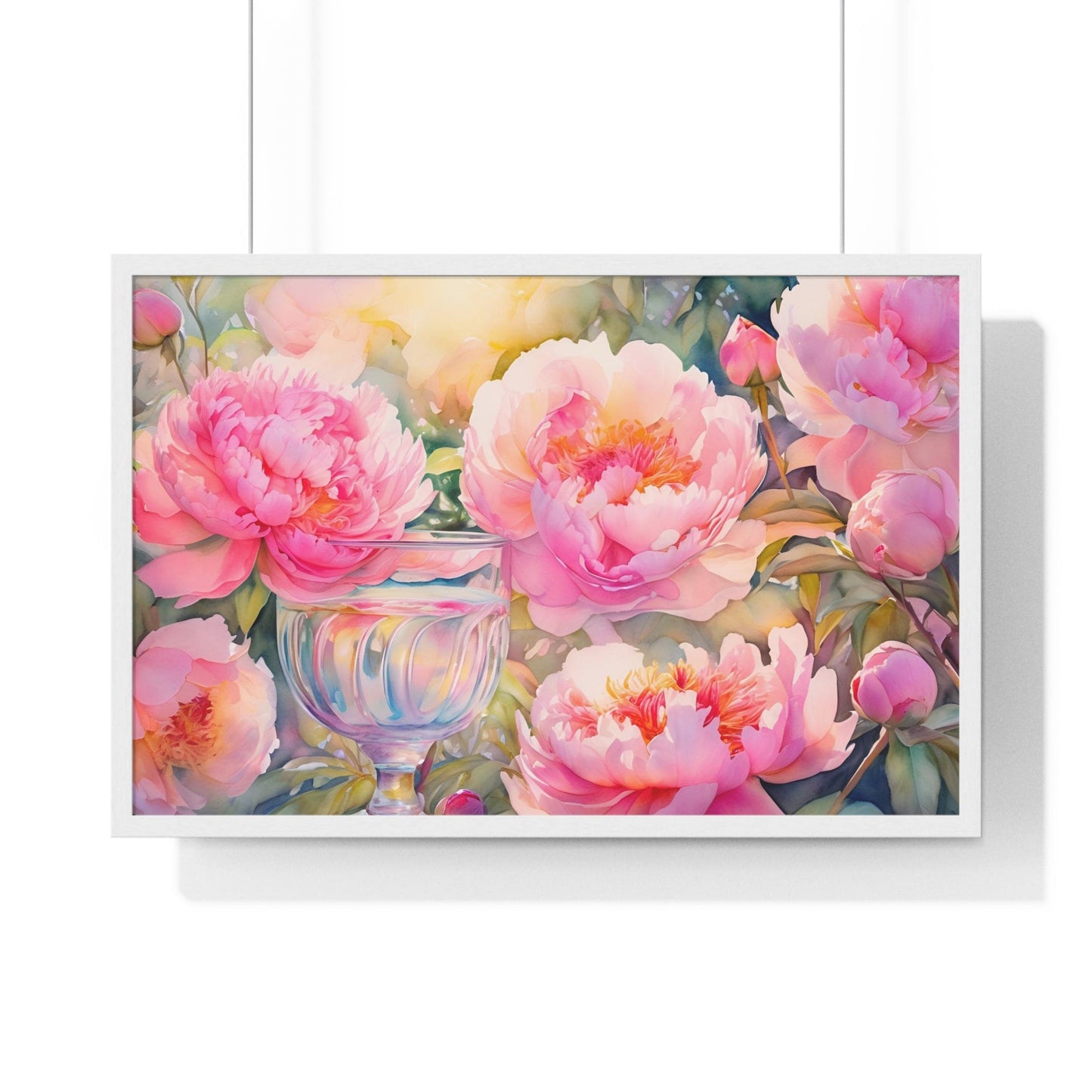 Horizontal Framed Poster " Peony Garden Elixir"