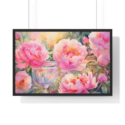 Horizontal Framed Poster " Peony Garden Elixir"