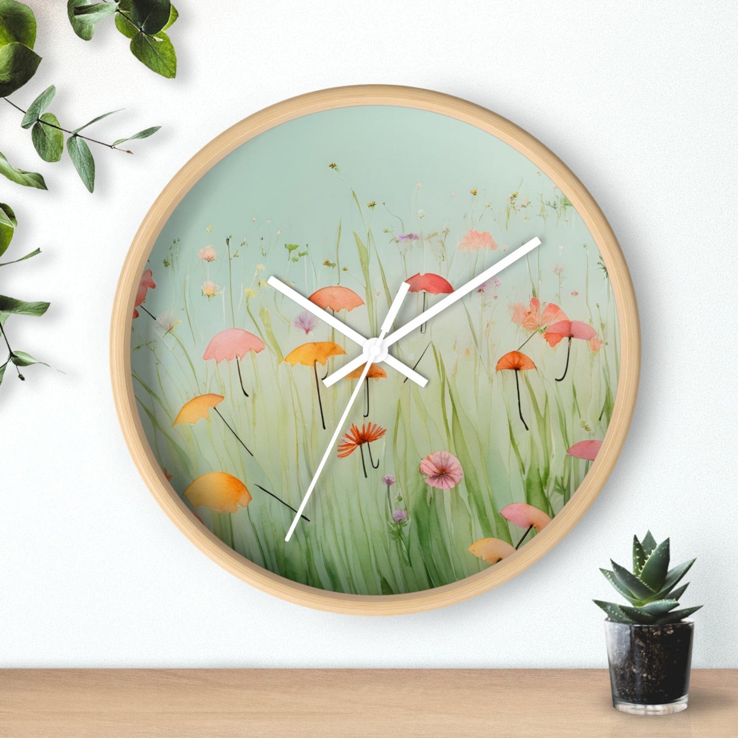 Wall Clock "Umbrella Bloom Haven"